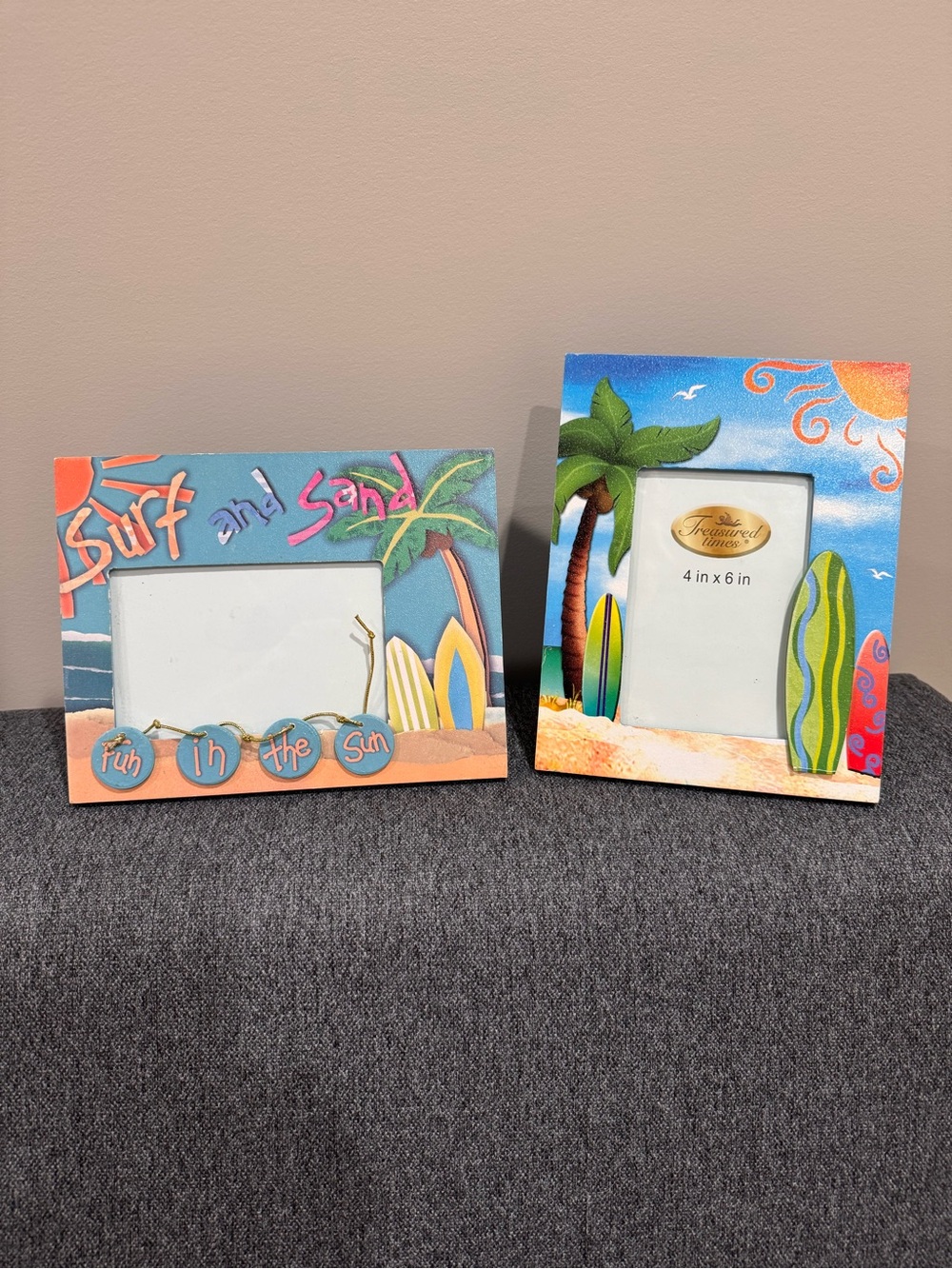 Beach Surfboard Photo Frame - Blue (Set of Two)
